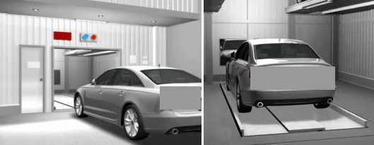 タワーパーキング式の立体駐車場